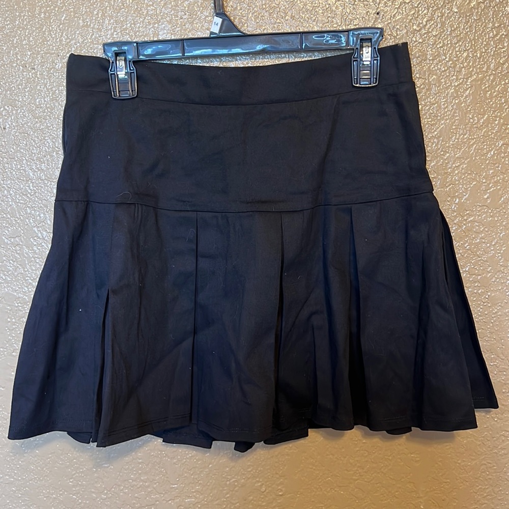 Black Pleated Highwaist Mini Skirt